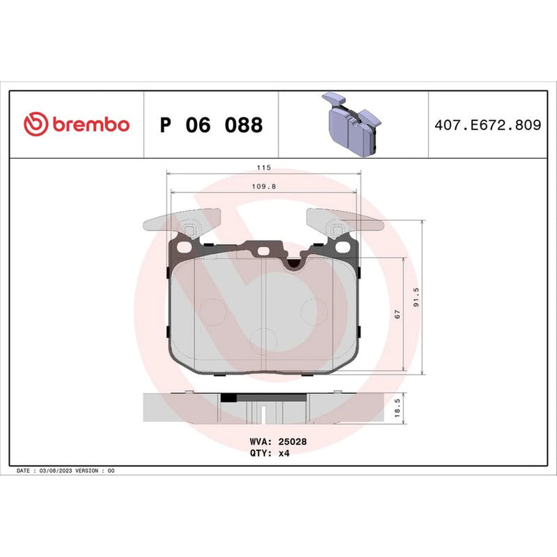 Brembo Xtra Front & Rear Pads fits BMW I8 2014-2018
