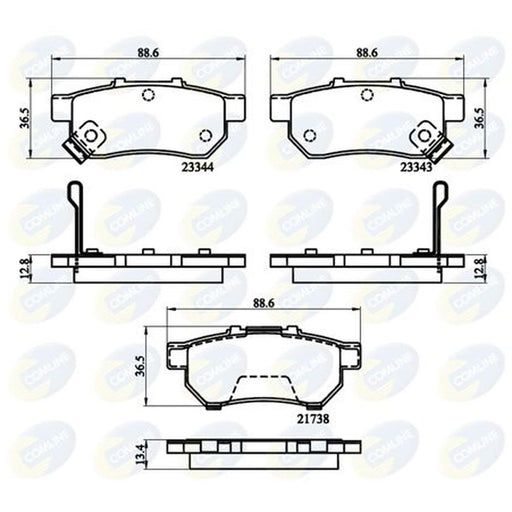 Comline 4 x Rear Brake Pad Set fits Honda City IV 2003-2008 1.3
