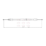 Apec Handbrake Cable Left Rear fits Mercedes-Benz Gl-Class 2006-2012