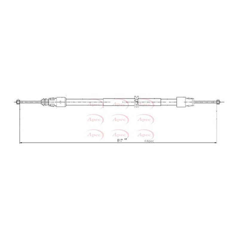 Apec Handbrake Cable Left Rear fits Mercedes-Benz Gl-Class 2006-2012