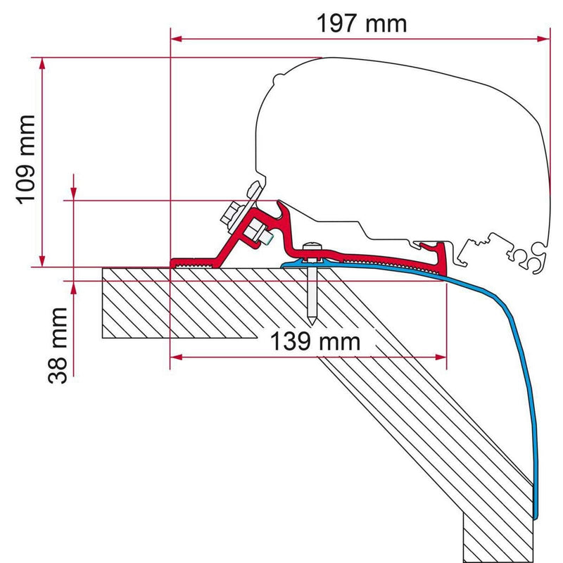 Fiamma F80L Bracket Kit for Laika, Rexosline, Kreos (98655Z168) Fiamma - Dynamic Drive