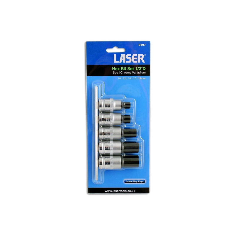 Laser Hex Socket Bit Set 1/2"D 5pc 2197 Laser - Dynamic Drive
