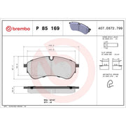 Brembo 4 x Front Brake Pad Set fits Man Tge 2017-2024 2.0