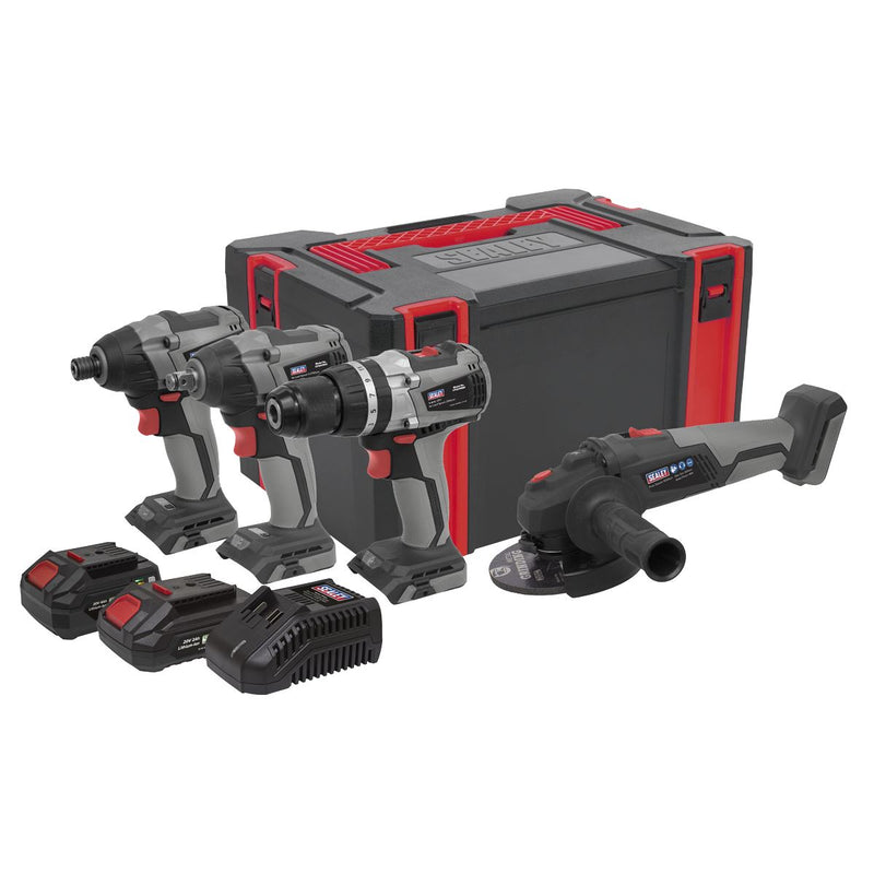 Sealey Brushless Tool Combo 4 x 20V SV20 Series 2 Batteries CP20VCOMBOX1 Sealey - Dynamic Drive