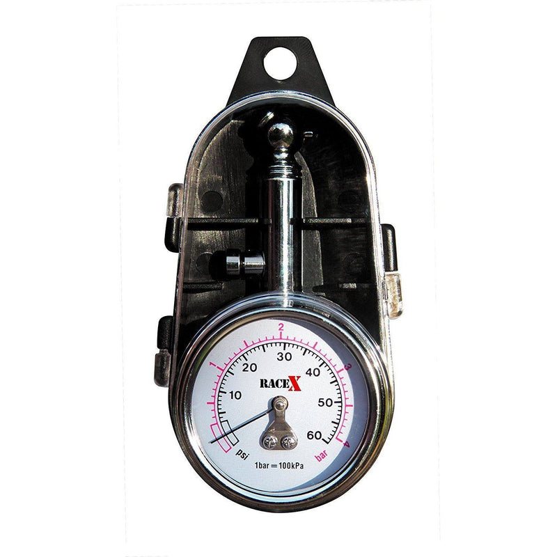 Race X Professional Tyre Pressure Gauge + Case RX0014 PSI & BAR for Van Bike Car RaceX  - Dynamic Drive