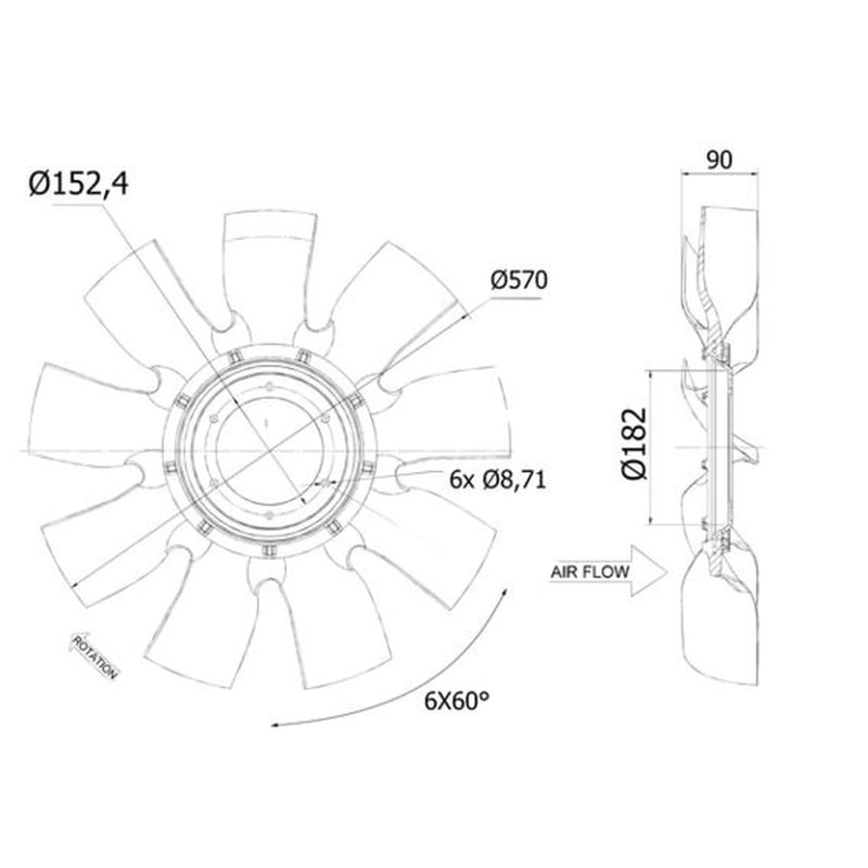 Mahle Radiator Cooling Fan Blade