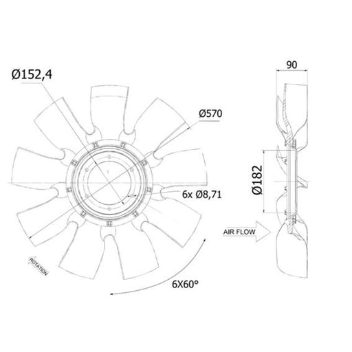Mahle Radiator Cooling Fan Blade