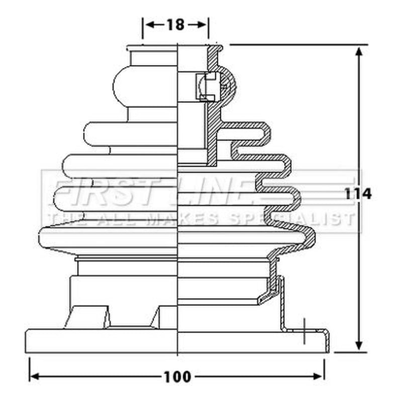 First Line Drive Shaft Bellow Kit Front Left fits Audi A3 1996-2003 1.8 1.9