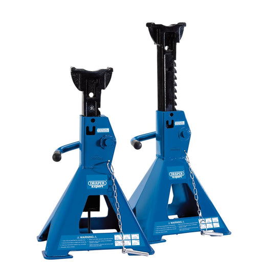 Draper Pair of Pneumatic Rise Ratcheting Axle Stands, 3 Tonne 01813 Draper - Dynamic Drive