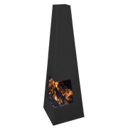 Dellonda Chiminea Wood Burner Heater for Outdoors W45cm x H150cm - Black Steel Dellonda  - Dynamic Drive