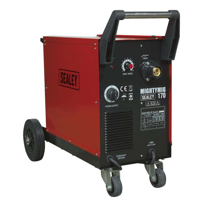 Sealey Professional Gas/No-Gas MIG Welder 170A with Euro Torch MIGHTYMIG170 Sealey - Dynamic Drive