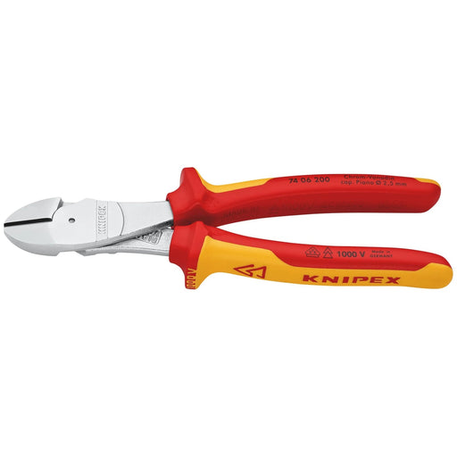KNIPEX 74 06 200 SB VDE Insulated High Leverage Diagonal Cutter,  200mm - image 1