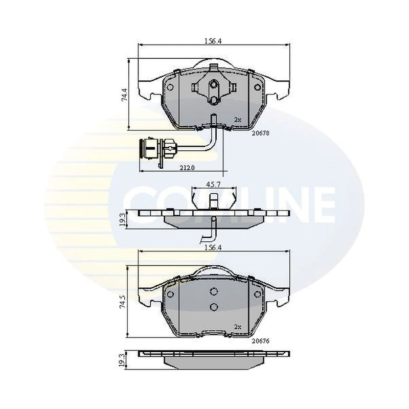 Comline 4 x Front Brake Pad Set fits Audi 100 C3 1984-1990 2.0