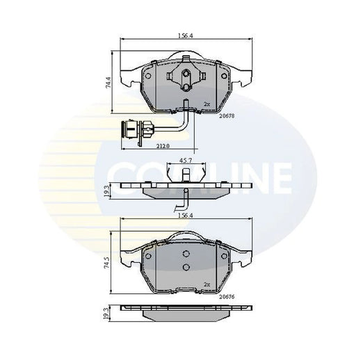 Comline 4 x Front Brake Pad Set fits Audi 100 C3 1984-1990 2.0