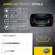 Hella Led-Spotlight - 12/24V - Rectangular - Off-Road Li Left 1FE 016 773-021