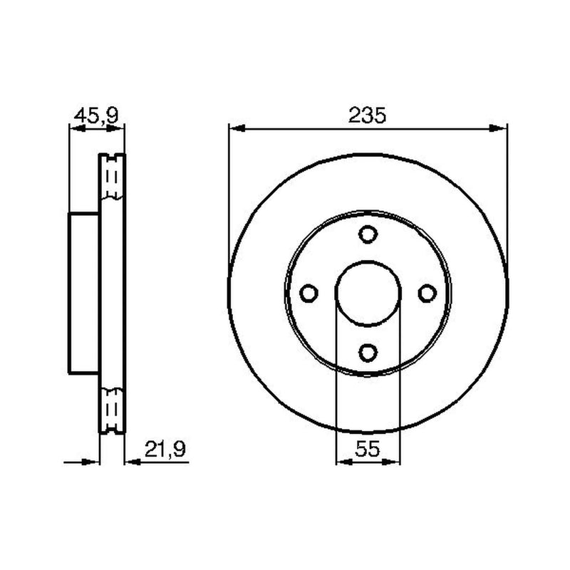 Bosch Front Brake Internally Vented Discs & Pads fits Mazda 323 C 1994-1998 1.5