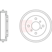 Apec Brake Drum Assembly Rear fits Ford Fiesta 2010-2017 1.6