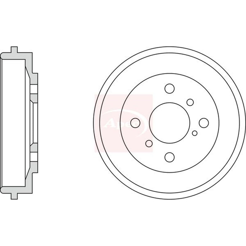 Apec Brake Drum Assembly Rear fits Ford Fiesta 2010-2017 1.6
