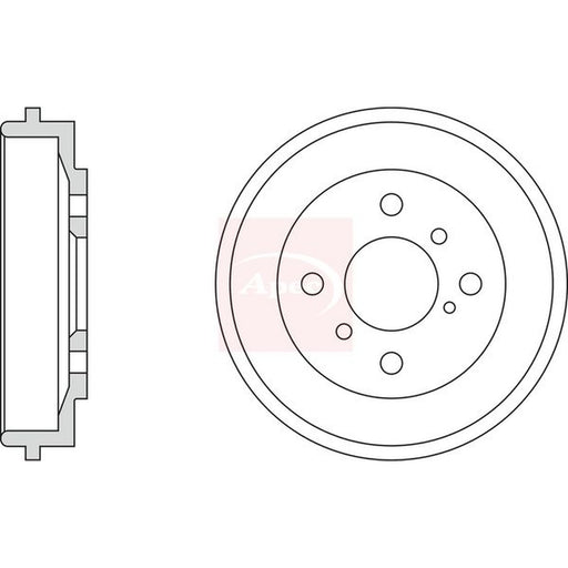 Apec Brake Drum Assembly Rear fits Ford Fiesta 2010-2017 1.6