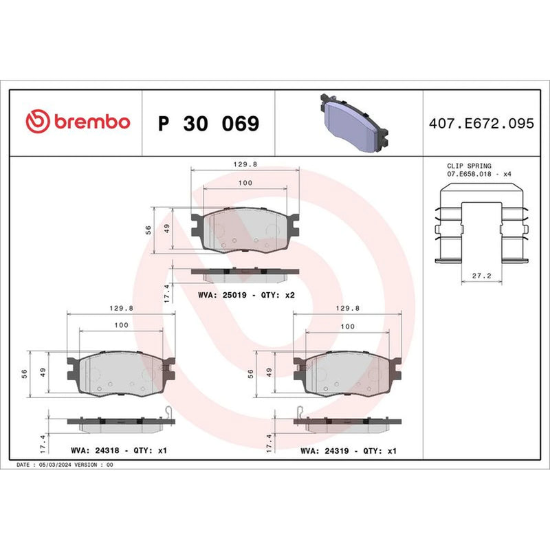 Brembo Front & Rear Pads fits Hyundai I20 I 2008-2015 1.1 1.2 1.4 1.6