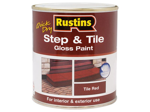 Rustins Quick Dry Step & Tile Paint Gloss Red 1 litre Rustins - Dynamic Drive