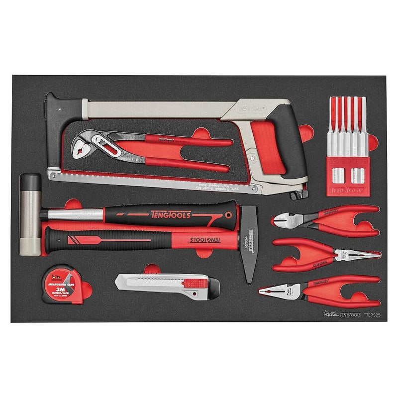 Teng Tools 26" Classic Cabinet FOAM Tool Kit 179 Pieces Red Teng Tools - Dynamic Drive