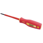 Draper Fully Insulated Soft Grip Cross Slot Screwdriver, No.0 x 75mm 46527 Draper - Dynamic Drive