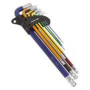 Sealey TWIN PACK EXTRA LONG Ball-End Allen Hex Key & TORX TRX Star Set Coloured Sealey  - Dynamic Drive