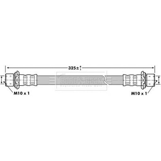Borg & Beck Brake Hydraulic Hose Line Rear Right BBH6861