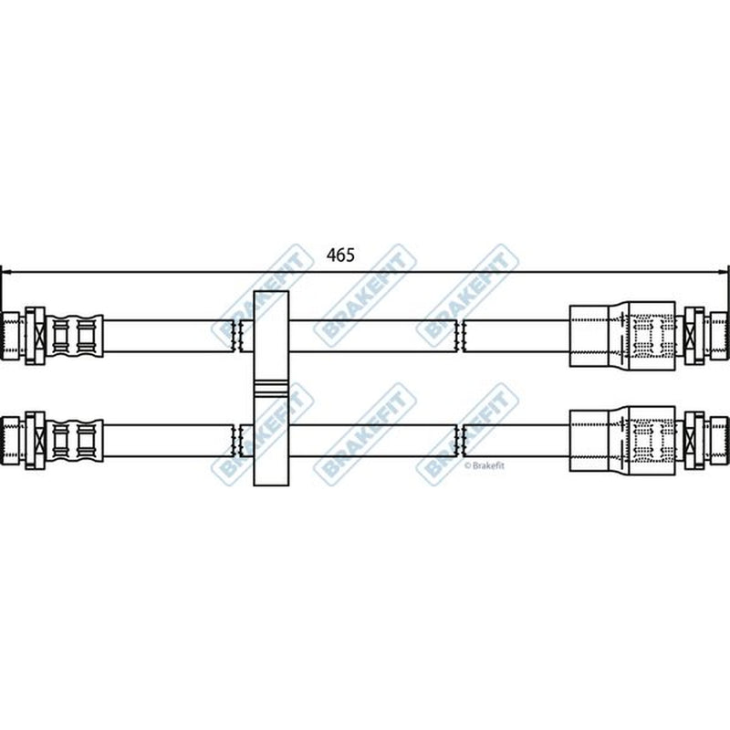 Apec Brake Hydraulic Hose Line Rear fits Fiat Doblo 2001 on 1.2 1.9