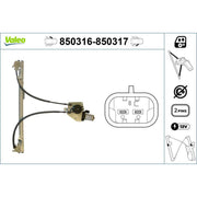 Valeo Electric Window Regulator Lifter Left Front 850316