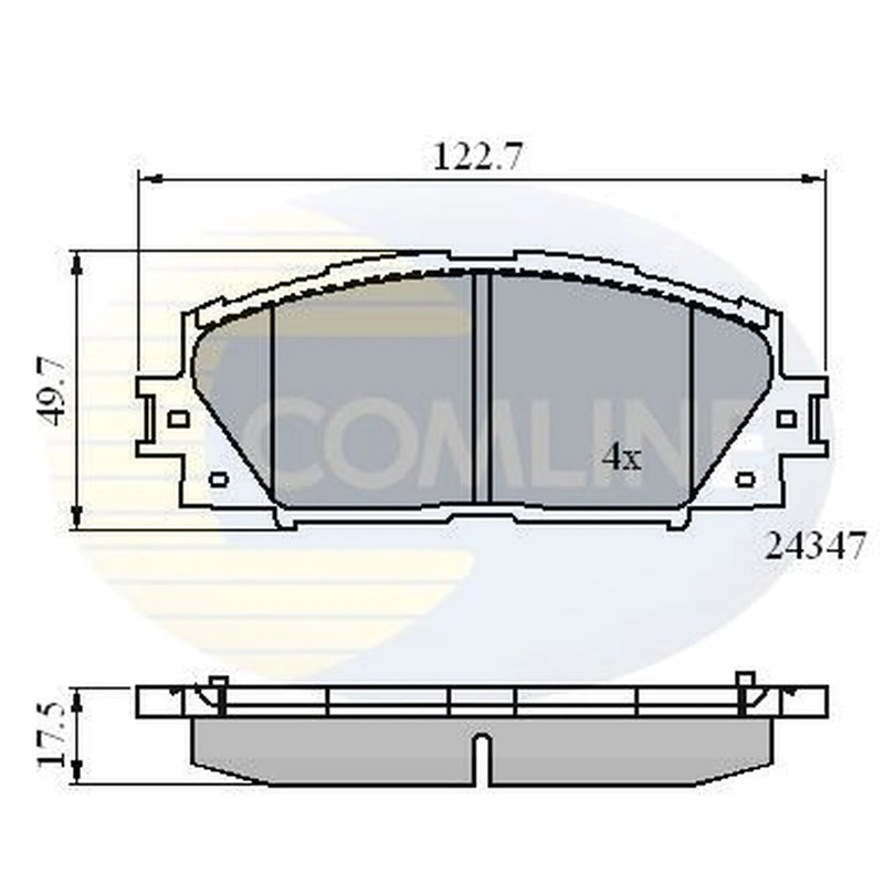 Comline 4 x Front Brake Pad Set fits Daihatsu Charade VIII 2011 on 1.33