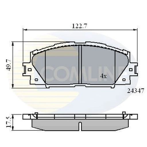 Comline 4 x Front Brake Pad Set fits Daihatsu Charade VIII 2011 on 1.33