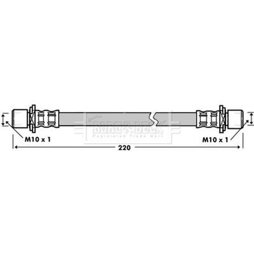 Borg & Beck Brake Hydraulic Hose Line Rear Right BBH7330
