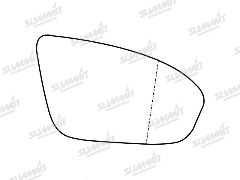 Summit Stick-On Aspheric Mirror Glass fits BMW 5 Series, M5, F10 & F18 13 to 17 RHS Summit - Bars 4 Cars