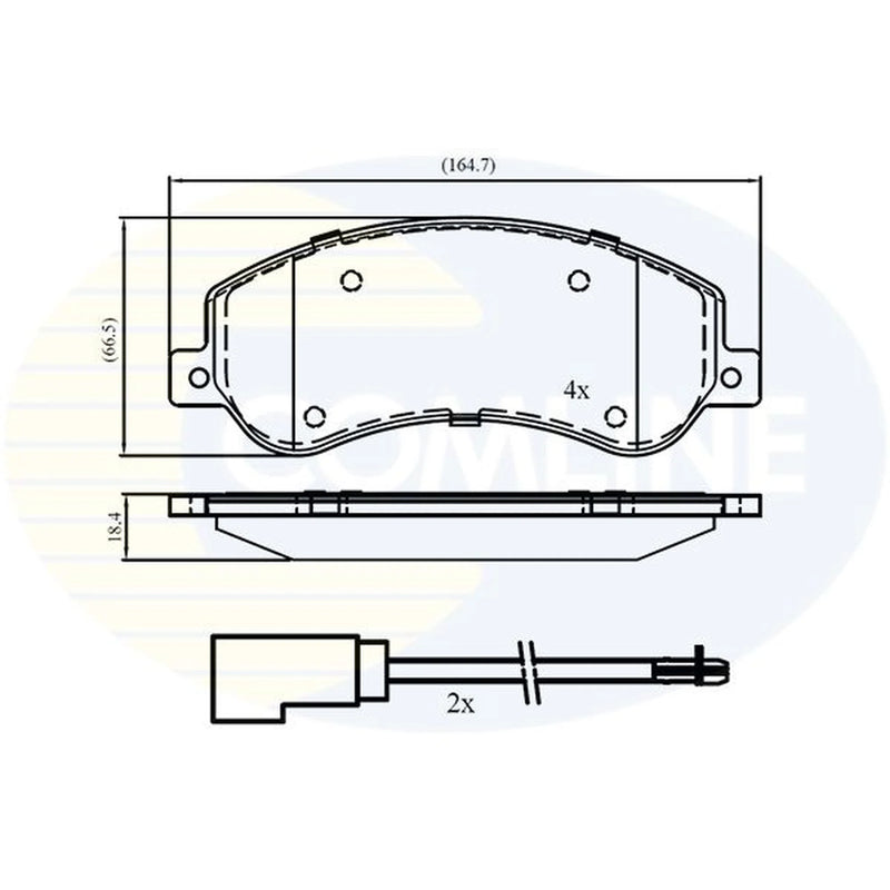 Comline 4 x Front Brake Pad Set fits Ford Transit 2006-2014 2.2 2.3 2.4 3.2