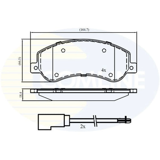 Comline 4 x Front Brake Pad Set fits Ford Transit 2006-2014 2.2 2.3 2.4 3.2