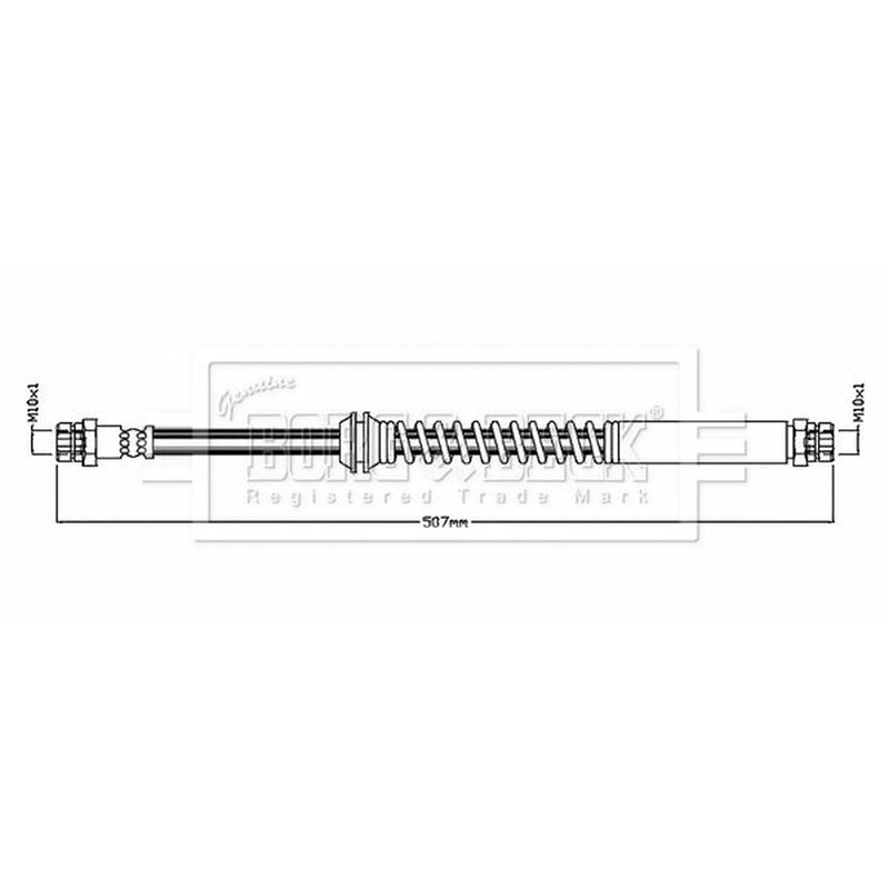 Borg & Beck Brake Hydraulic Hose Line Rear Right BBH8858