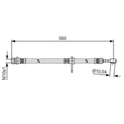 Bosch Brake Hydraulic Hose Line Front Right fits Honda Civic VIII 2005-2012
