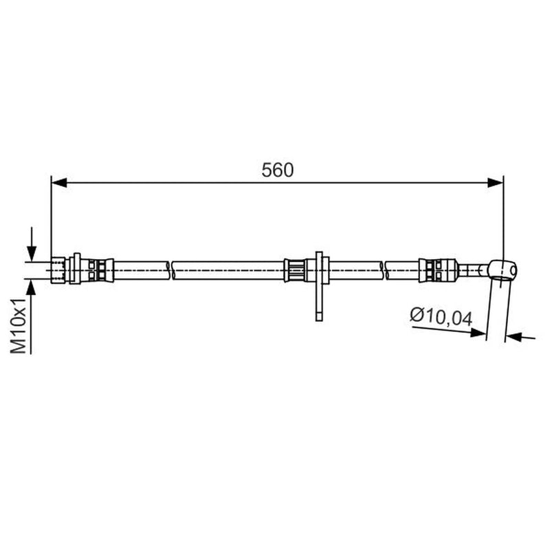 Bosch Brake Hydraulic Hose Line Front Right fits Honda Civic VIII 2005-2012