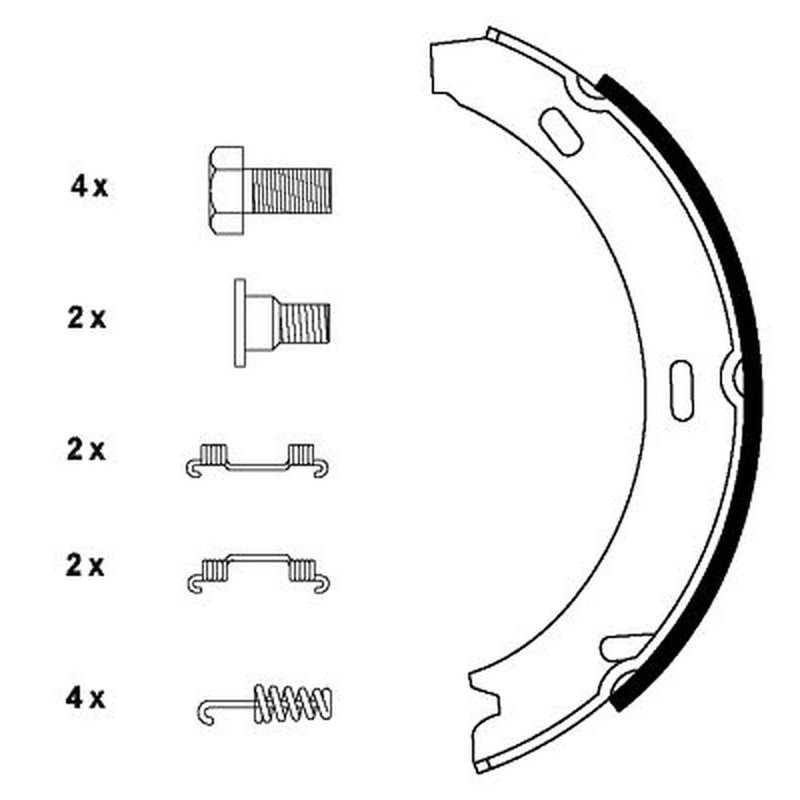 Mintex Parking Brake Shoe Set fits Mercedes-Benz E-Class Platform 1999-2002