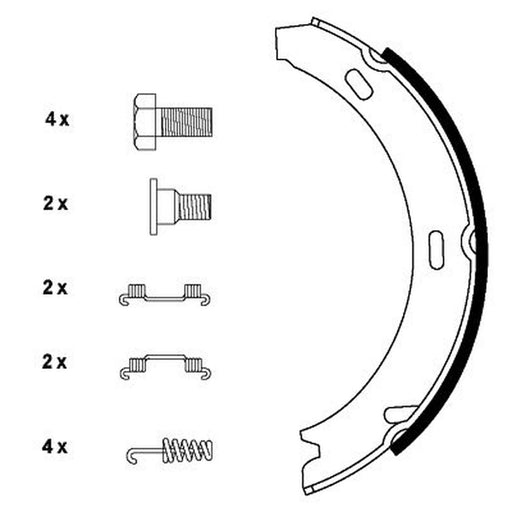 Mintex Parking Brake Shoe Set fits Mercedes-Benz E-Class Platform 1999-2002
