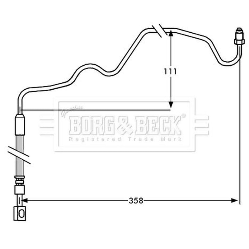 Borg & Beck Brake Hydraulic Hose Line outer BBH7533
