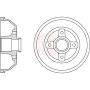 Apec Brake Drum Assembly Rear fits Opel Corsa C 2000-2009 1.0 1.2 1.3 1.4 1.7