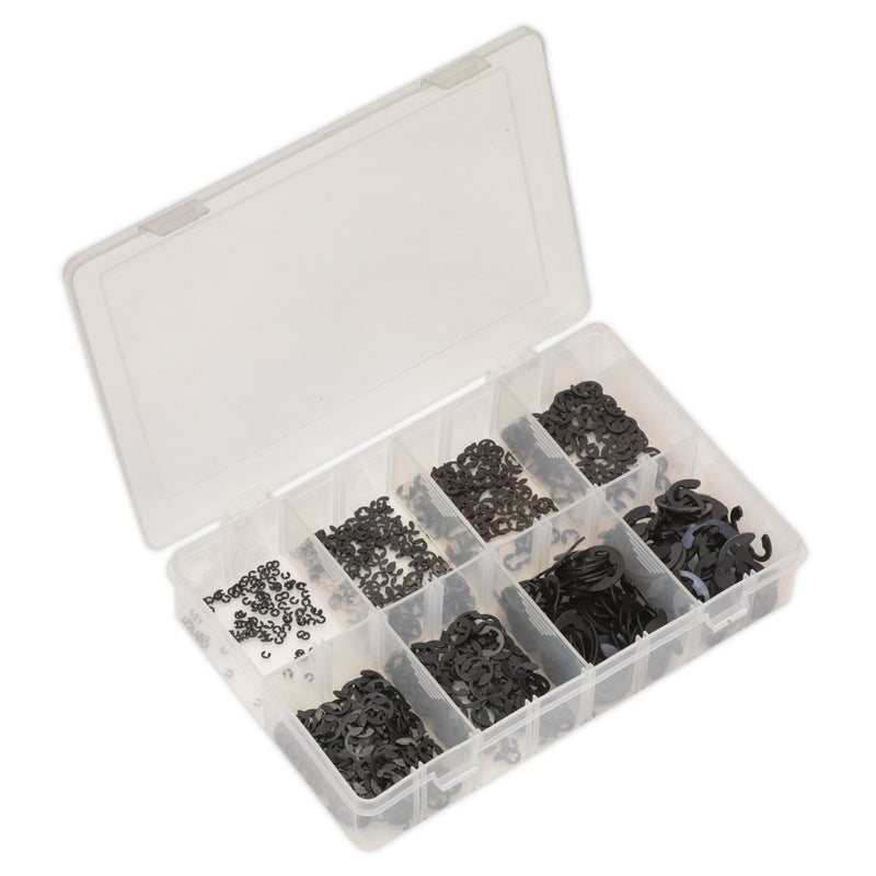 Sealey E-Clip Retainer Assortment 800pc Metric AB012ER Sealey - Dynamic Drive