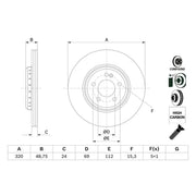 Bosch 2 x Vented Brake Discs