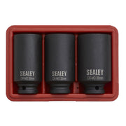Sealey Impact Hub Nut Socket Set 3pc 12-Point 1/2"Sq Drive SX051 Sealey - Dynamic Drive
