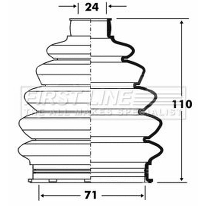First Line Drive Shaft Bellow Kit Front Left Thermoplast fits Ford Fiesta V