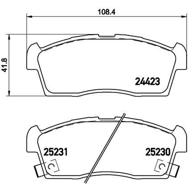 Brembo 4 x Front Brake Pad Set fits Citroën C-Zero 2010-2011