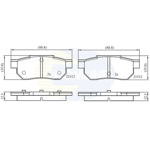 Comline 4 x Rear Brake Pad Set fits Acura Integra 1985-1990 1.5 1.6
